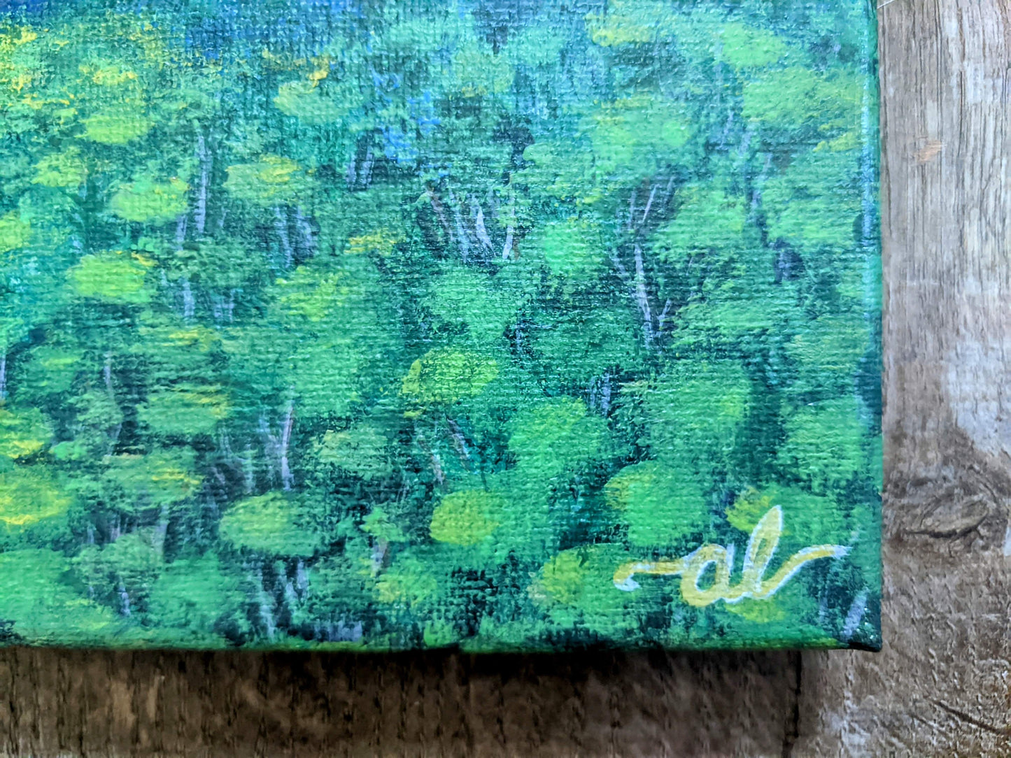 Green view from Camels Hump, VT - Original Painting 8x8in