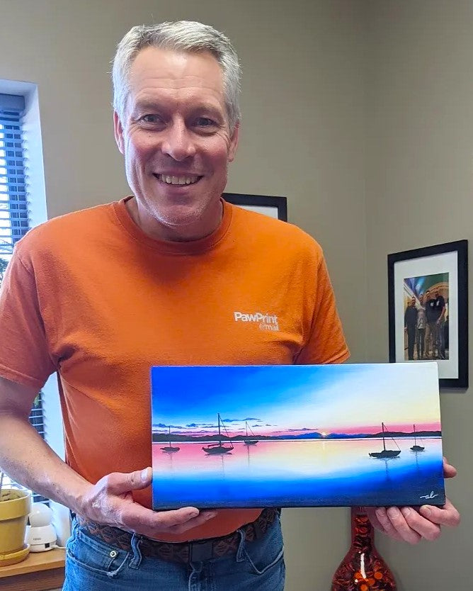 Burlington Waterfront, VT - Original Painting 8x16in