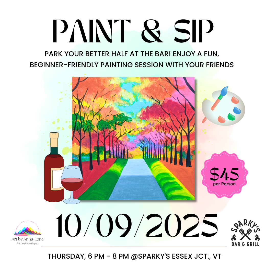 Paint & Sip Event @Sparky's, Essex Jct., VT on 10/09/2025