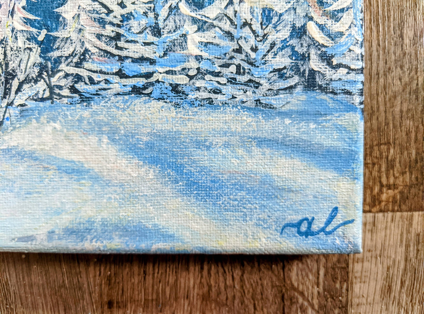 Winter hike looking at Killington from Pico, VT - Original Painting 8x10in