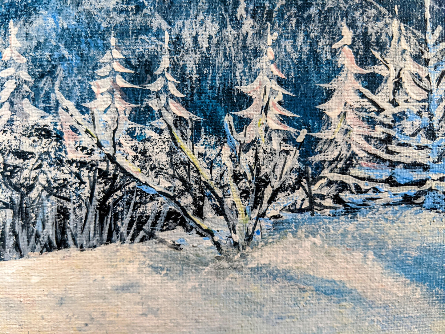 Winter hike looking at Killington from Pico, VT - Original Painting 8x10in