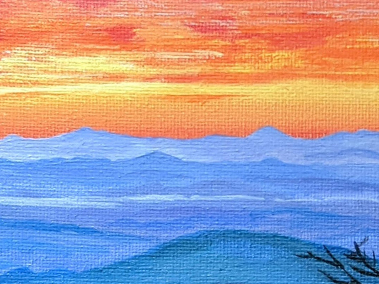Sunset from Stark’s Nest, VT - Original Painting 8x8in