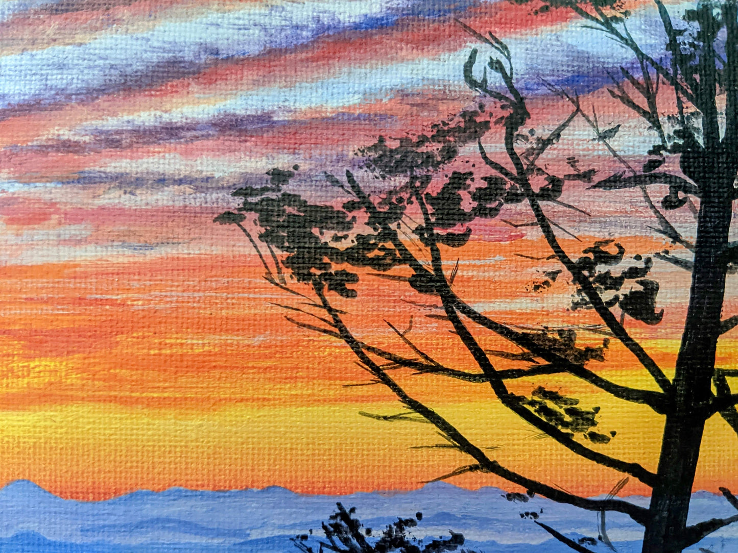 Sunset from Stark’s Nest, VT - Original Painting 8x8in