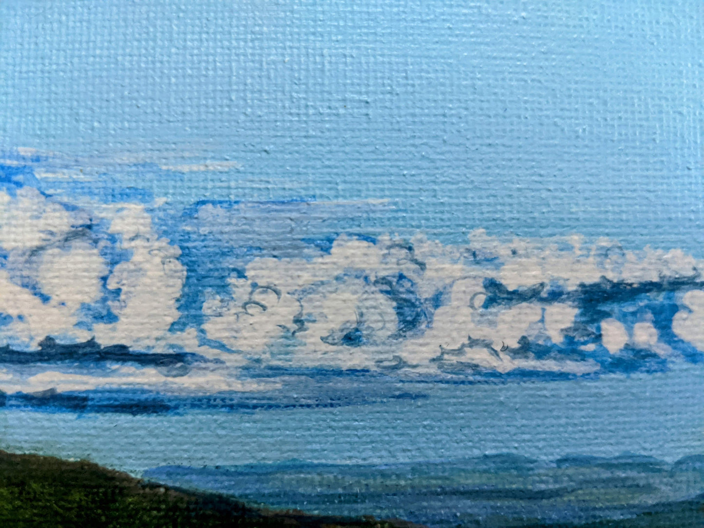 Green view from Camels Hump, VT - Original Painting 8x8in