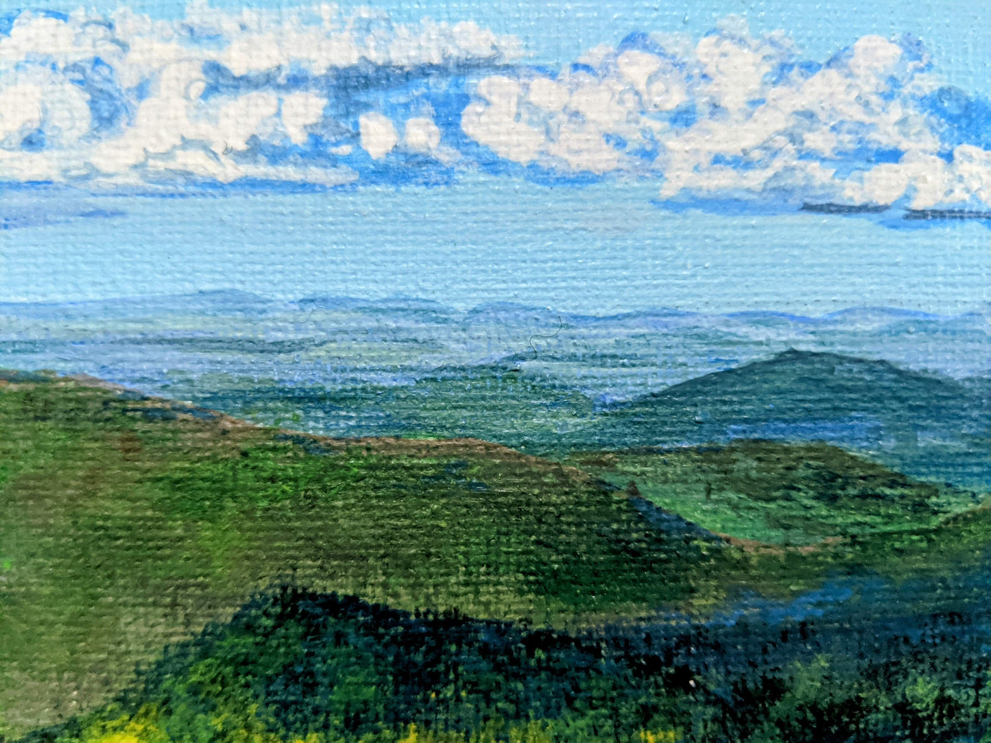 Green view from Camels Hump, VT - Original Painting 8x8in