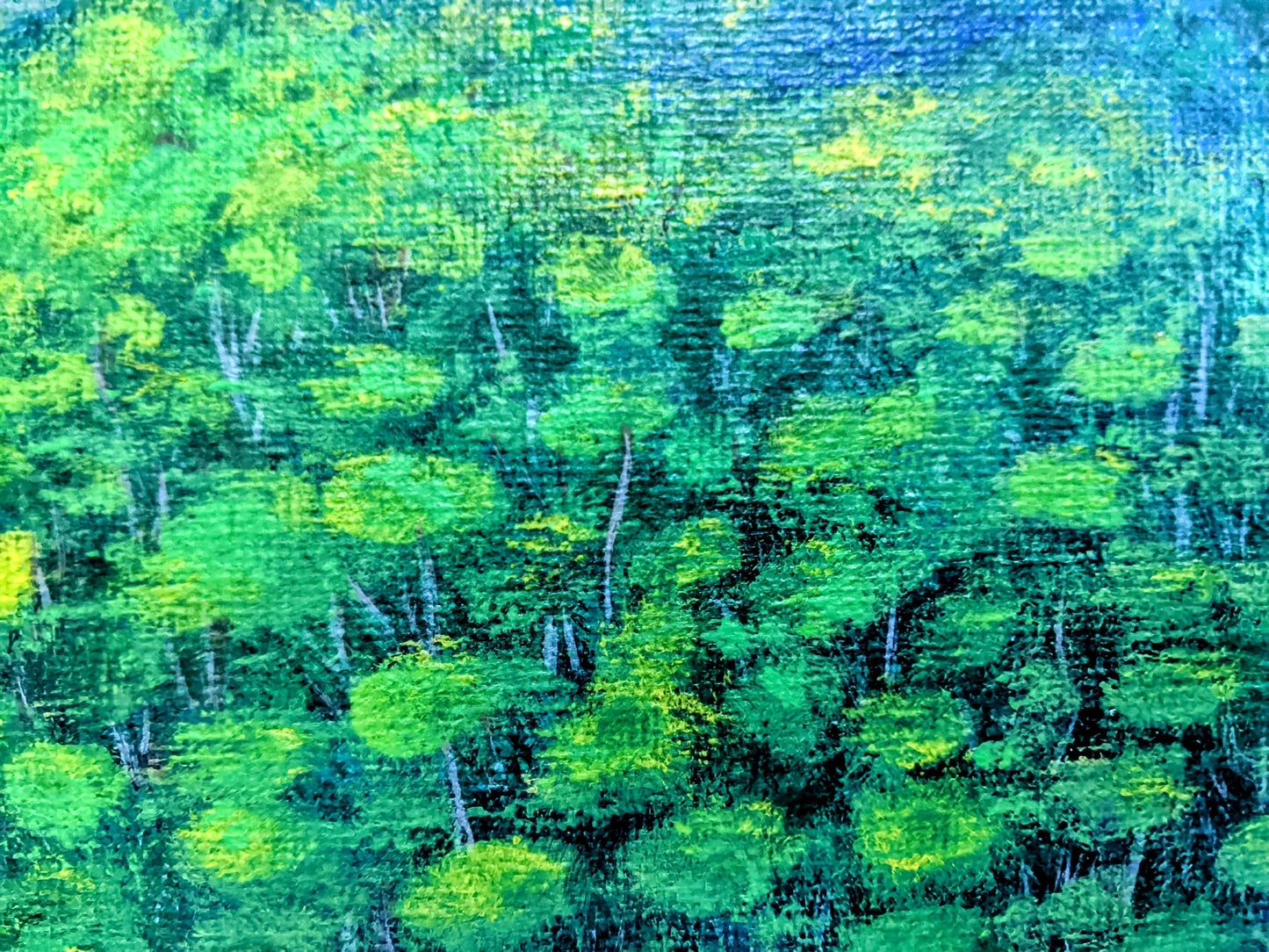 Green view from Camels Hump, VT - Original Painting 8x8in
