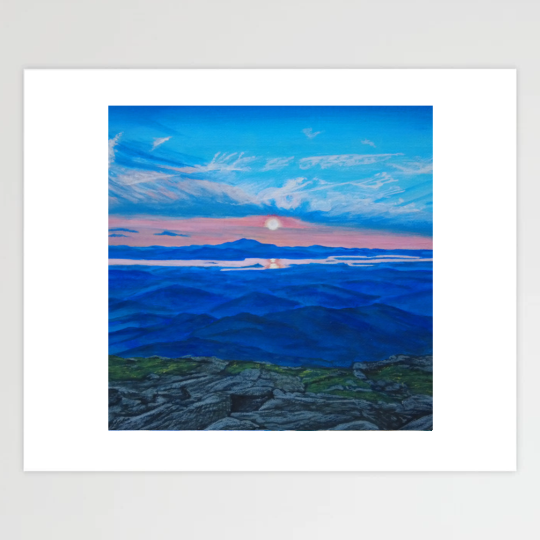 Sunset from Camels Hump, VT - Fine Art Print 11x14in
