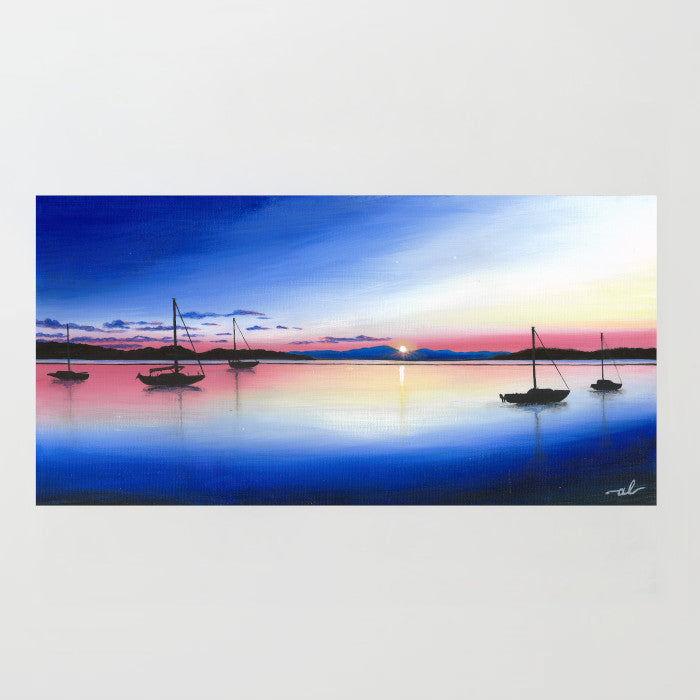 Burlington Waterfront, VT - Original Painting 8x16in