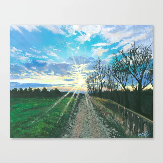 Farm Road in New Haven, VT - Original Painting 8x10in