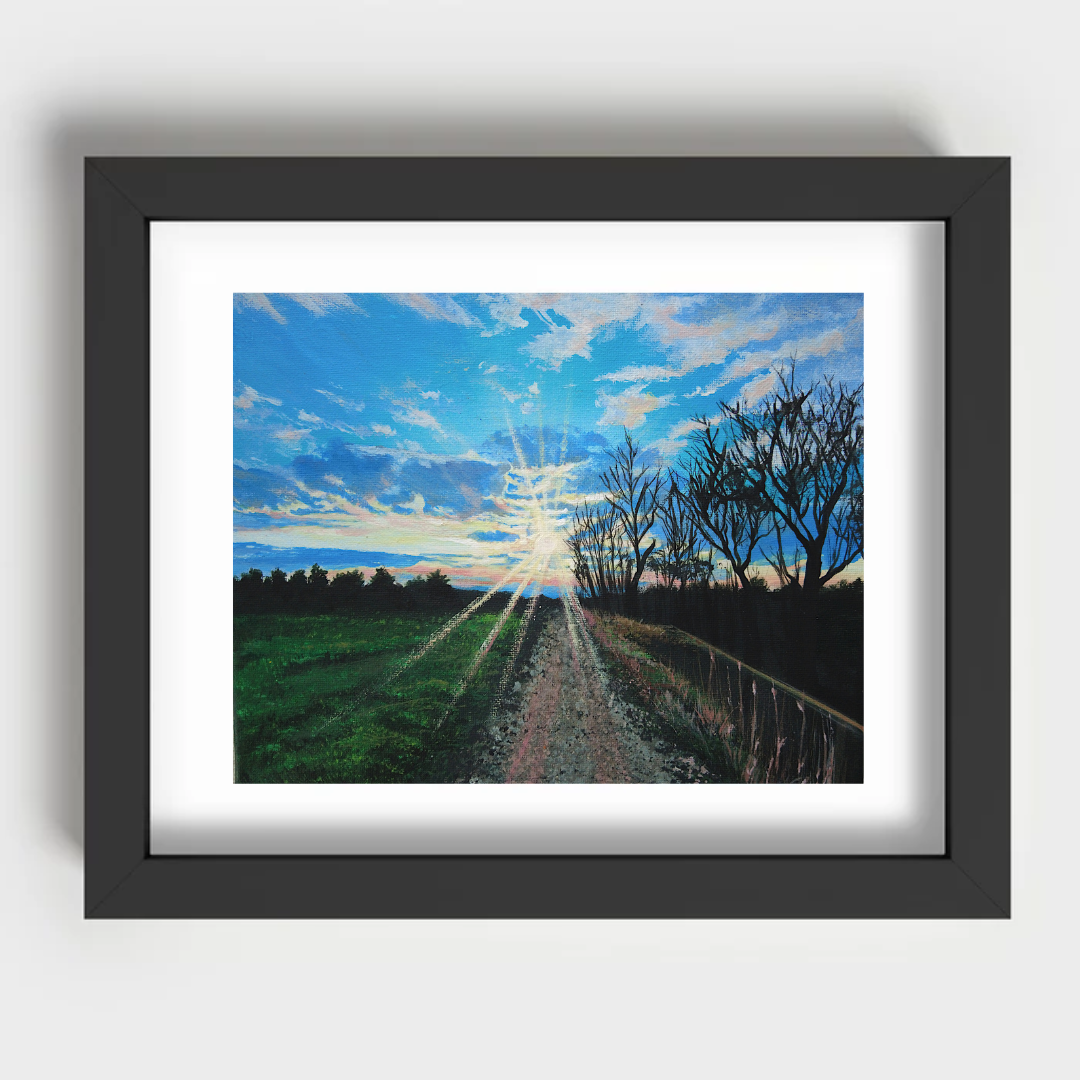 Farm Road in New Haven, VT - Fine Art Print 11x14in