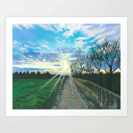 Farm Road in New Haven, VT - Fine Art Print 11x14in