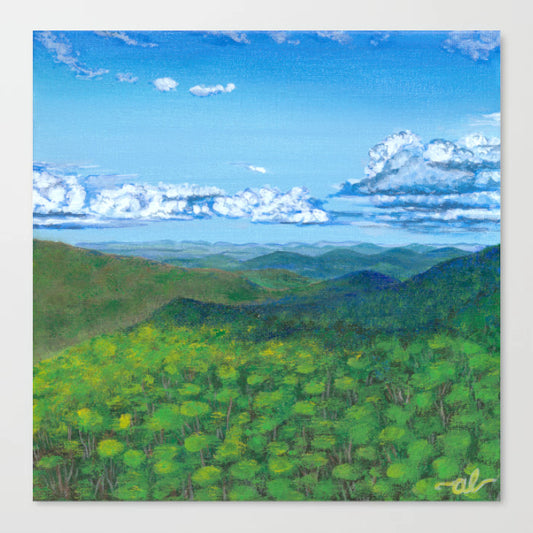 Green view from Camels Hump, VT - Original Painting 8x8in