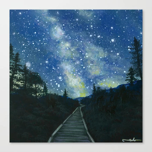 Milky Way from the top of the Notch, VT - Original Painting 8x8in