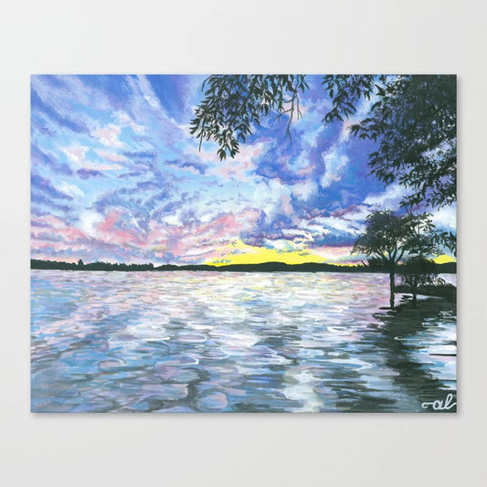 Sunset at Lake Carmi, VT - Original Painting 8x10in