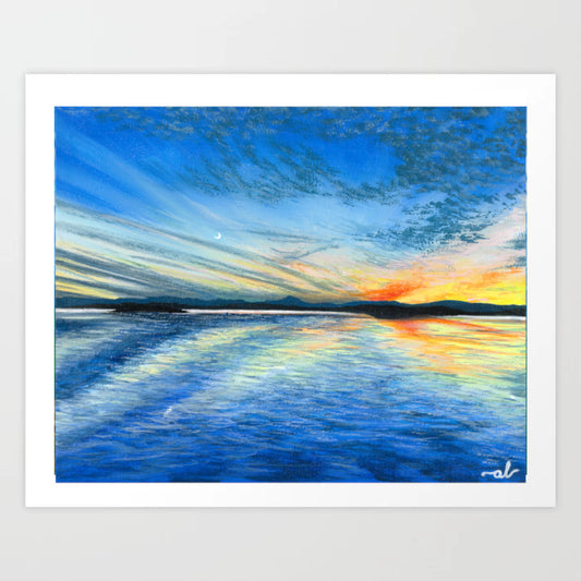 Sunset at Lake Champlain, VT - Fine Art Print 11x14in