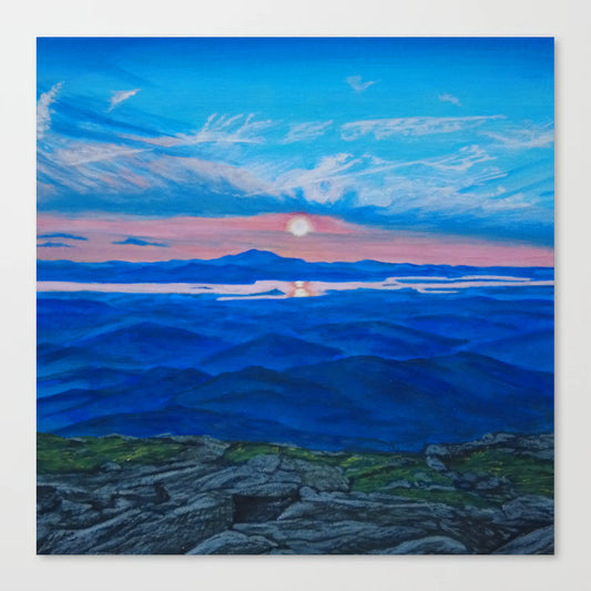 Sunset from Camels Hump, VT - Original Painting 8x8in