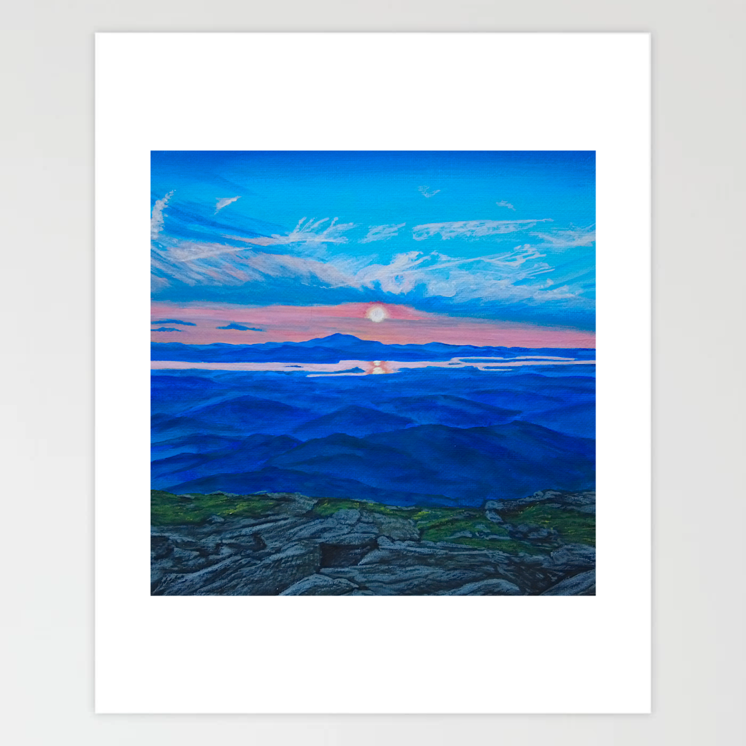 Sunset from Camels Hump, VT - Fine Art Print 11x14in