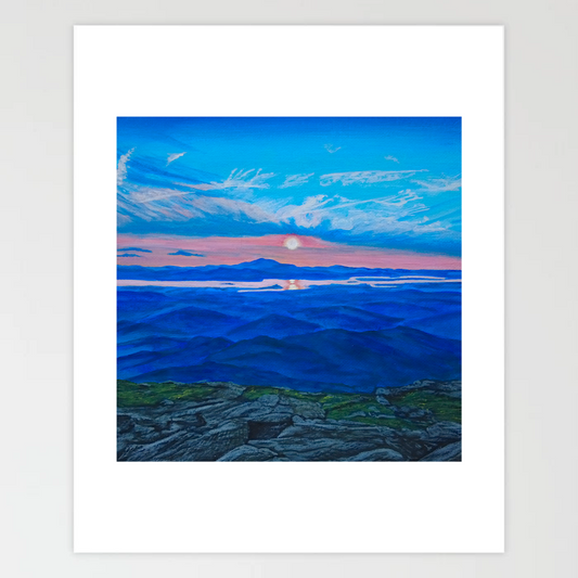 Sunset from Camels Hump, VT - Fine Art Print 11x14in
