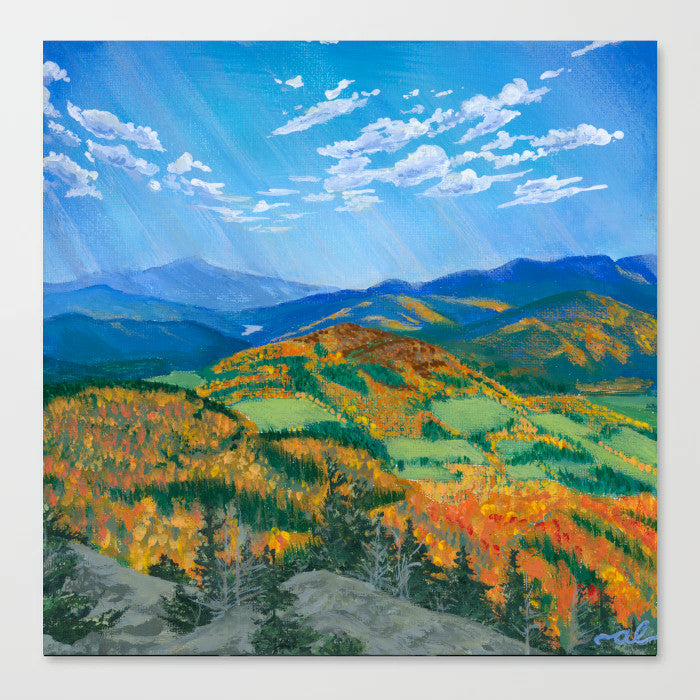 Top of Stowe Pinnacle, VT - Original Painting 8x8in