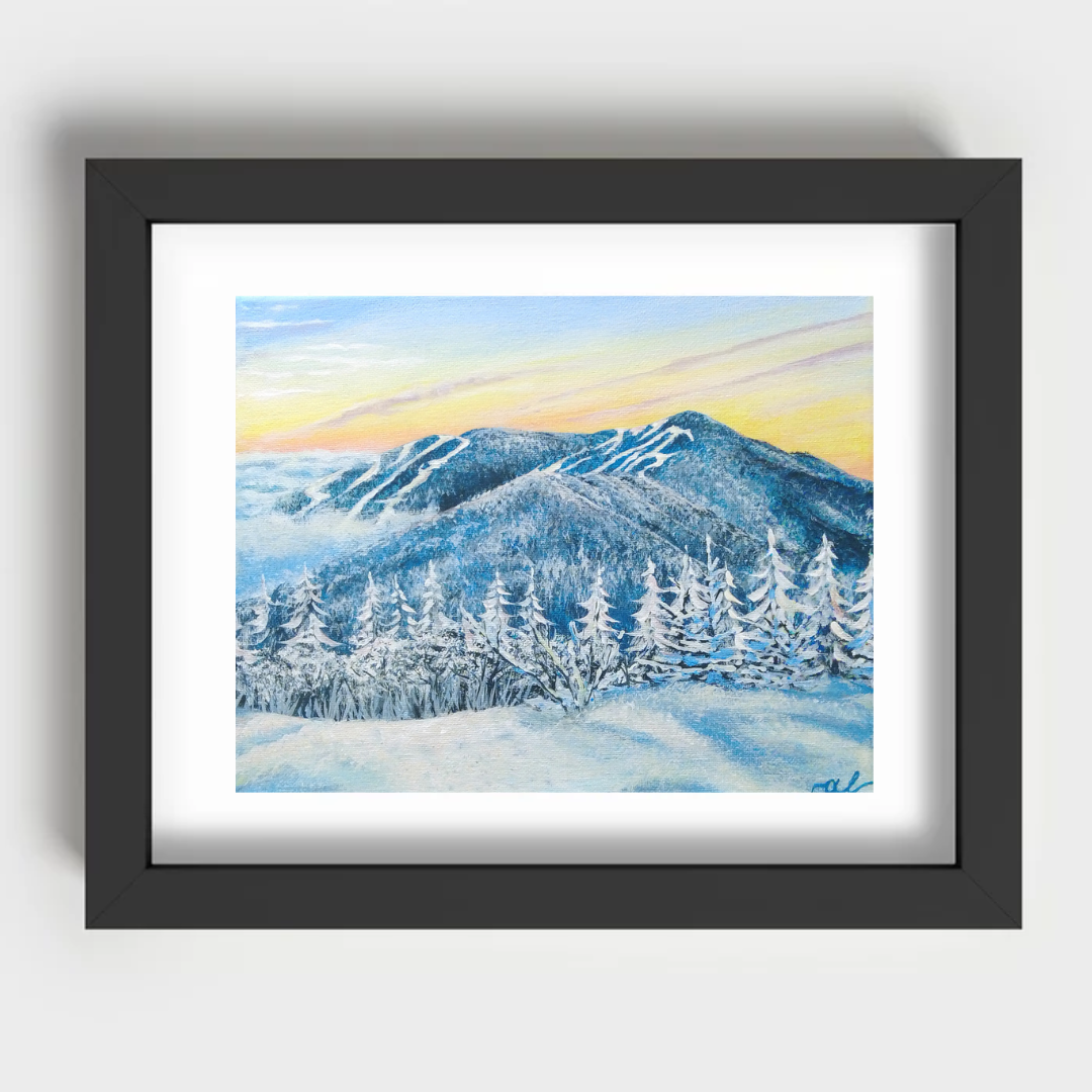 Winter hike looking at Killington from Pico, VT - Fine Art Prints 11x14in