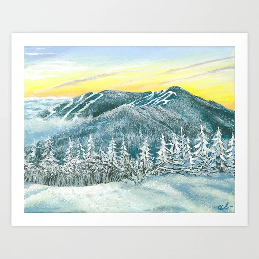 Winter hike looking at Killington from Pico, VT - Fine Art Prints 11x14in